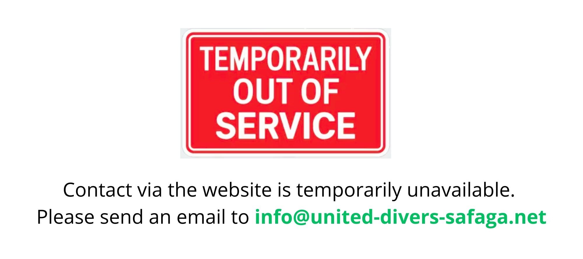Contact via the website is temporarily unavailable. Please send an email to info@united-divers-safaga.net